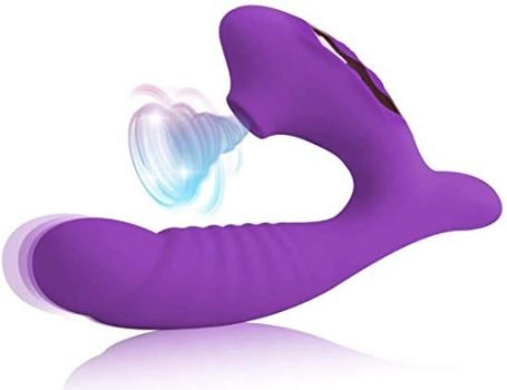 Flower Shaped Adullt Toy for Pleasure Women Tongue Licking Rechargeable Adult Toy for Women Couples-Purple,Powerful Tongue Suck & Lick 9 Mode Nipple Sucker G Sucking Toys for Women&Couples -EE1 -L4515