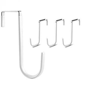 FLOWRALiKI Over The Door Hook, 4 Pack Door Hooks for Hanging Clothes, Towels, Coats, and More