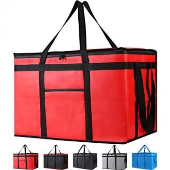 Food Delivery Bag for Uber Eats, Insulated Grocey Shopping Bag for Catering, XXX-Large, Red