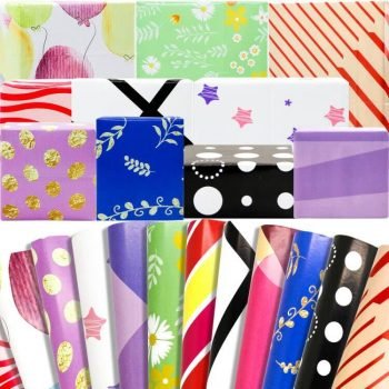 Gift Wrapping Paper with Decorating Stickers 12 Sheets Birthday Holiday Party Gift Wrap Folded Large Sheets 20 X 28 Gift Decoration