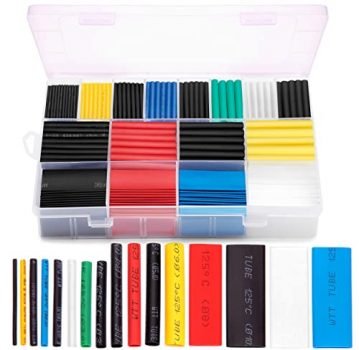 Ginsco 580 pcs 2:1 Heat Shrink Tubing Kit 6 Colors 11 Sizes Assorted Sleeving Tube Wrap Cable Wire Kit for DIY