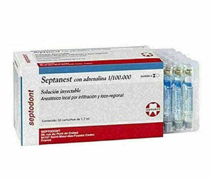 GPC SEPTODNT Septanest 4 Percent Articaine with 1:100000 Adrenaline Dental Cartridges for Doctorr