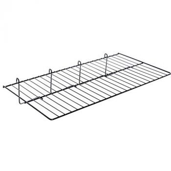 Grid Panel Display Shelf - Econoco - Clothing Display Rack Grid, Heavy Duty Shelves, 12"D x 23-1/2"L Straight Shelf for Grid Panel, Black Finish, Wire, (Box of 6)