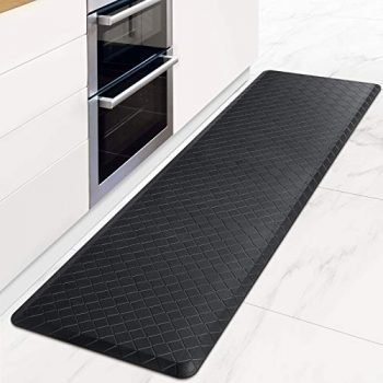 HappyTrends Kitchen Mat Cushioned Anti-Fatigue Floor Mat,17.3"x60",Thick Waterproof Non-Slip Kitchen Mats and Rugs Heavy Duty Ergonomic Comfort Rug for Kitchen,Floor,Office,Sink,Laundry,Black