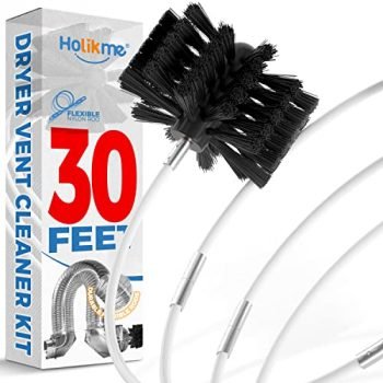 Holikme 30 Feet Dryer Vent Cleaner Kit,Flexible Lint Brush with Drill Attachment, Extends Up to 30 Feet for Easy Cleaning, Synthetic Brush Head, Use with or Without a Power Drill