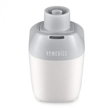 HoMedics Personal Travel Ultrasonic Humidifier | Portable Mister, 9 Hour Runtime, Silent Personal Water Purifier | BONUS FREE TRAVEL BAG, Uses Standard Water Bottle, Car, Office, Cubicle & Bedroom
