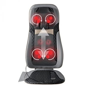 HoMedics Shiatsu Elite II Massage Cushion with Soothing Heat 2 Back Massage Styles, 3 Massage Zones, Spot Massage, Controller and Chair Straps