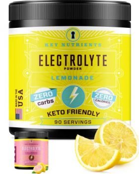 KeyNutrients Electrolytes Powder: Zero Calorie Lemonade/Pink Lemonade Electrolyte Powder in 90, 40 or 20 Servings Hydration Travel Packets - Keto Electrolytes, Zero Carbs and Gluten Free - Made in USA