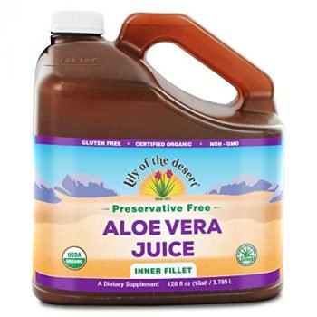 Lily of the Desert Aloe Vera Juice Drink, USDA Certified Organic Inner Fillet, Vegan Dietary & Immune Support, Antioxidant Beverage, Gluten Free Liquid Digestive Aid, No Water Added, 128 Fl Oz