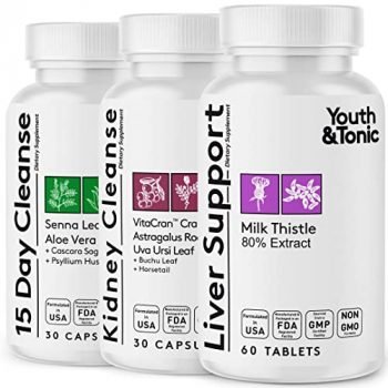 Liver Support & Kidney + Colon Cleanser Supplements | Complete Health Formula to Repair & Cleanse for Full Body Flush Detox | for Women & Men