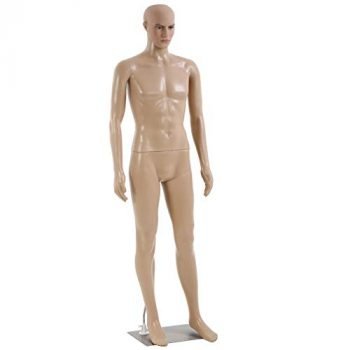 Male Mannequin Torso Dress Form Mannequin Body 73 Inches Adjustable Mannequin Dress Model Full Body Plastic Detachable Mannequin Stand Realistic Display Mannequin Head Metal Base (73 in)