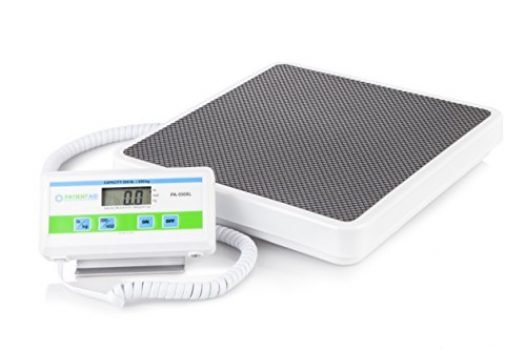 Medical Grade Floor Scale - Portable - Easy to Read Digital Display - Heavy Duty - Home, Hospital & Physician Use - Pound & Kilogram Settings - 12" x 12.5" Platform - 550 lb Limit by Patient Aid