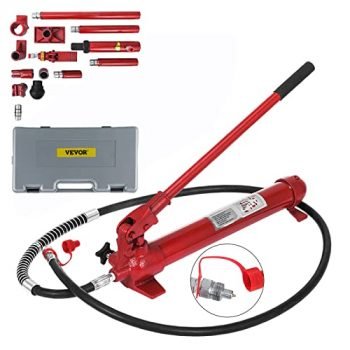 Mophorn 10 Ton Porta Power Kit 1.4M (55.1 inch) Oil Hose Hydraulic Car Jack Ram Autobody Frame Repair Power Tools for Loadhandler Truck Bed Unloader Farm and Hydraulic Equipment Construction