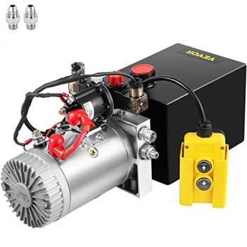 Mophorn Hydraulic Power Unit Single Acting Hydraulic Pump 4 Quart Dump Truck Hydraulic Pump 12V DC Hydraulic Pump Dump Trailer 3200PSI (Steel, 4 Quart Single Acting)