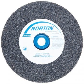 Norton Gemini Bench and Pedestal Abrasive Wheel, Type 01 Straight, Aluminum Oxide, 1" Arbor, 5" Diameter, 3/4" Thickness, Medium 60 Grit (Pack of 1)