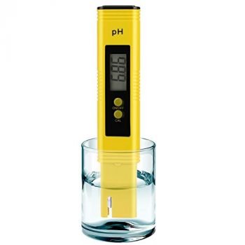 PH Meter for Water Hydroponics Digital PH Tester Pen 0.01 High Accuracy Pocket Size with 0-14 PH Measurement Range for Household Drinking, Pool and Aquarium (Yellow)