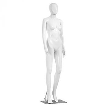 SereneLife Serene-Life-Plastic Mannequin Female (SLMAQFE) Adjustable Body-68.9" Detachable Dress Form Full Body Poseable Size Torso-for Retail Clothing Shops, White