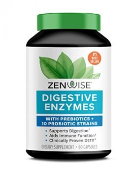 Zenwise Digestive Enzymes Probiotics and Prebiotics - Digestion and Gut Relief for Women and Men, Lactose Absorption with Amylase & Bromelain (60 Count (Pack of 1))
