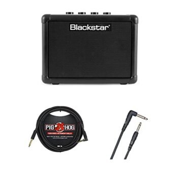 Blackstar FLY3 3 Watt Battery Powered Guitar Amp with Straight-to-Right Angle Guitar Cable - Portable Mini Amplifier with Headphone Output and MP3/Line-In Jack (2 Items)