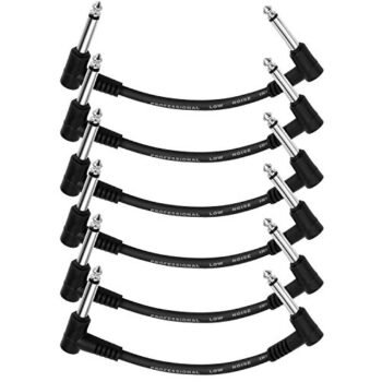 Donner 6 Inch Guitar Patch Cable Guitar Effect Pedal Cables Black 6 Pack