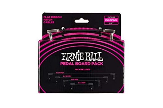 Ernie Ball Flat Ribbon Patch Cable Pedalboard Multi-Pack, Black (P06224)