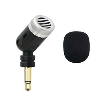 GINTOOYUN SmartMic Mono TS Microphone,3.5mm Mini Omnidirectional Microphone for DSLR Camera,Loudspeaker,Interview Studio, etc(Black-TS)