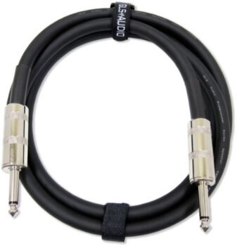 GLS Audio Speaker Cable 1/4" to 1/4" - 12 AWG Professional Bass/Guitar Speaker Cable for Amp - Black, 6 Ft.