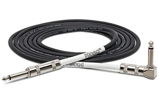 Hosa GTR-210R Straight to Right Angle Guitar Cable, 10 Feet,Black