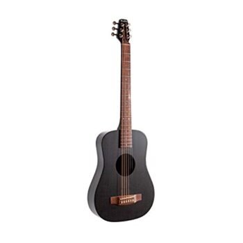 KLOS Travel Guitar, Durable Carbon Fiber Acoustic Electric Guitar - Black with Gig Bag, Strap, Capo and more