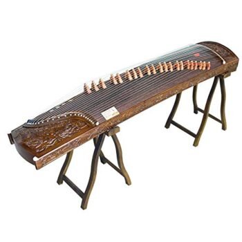 Landtom® Professional Nanmu Wood Guzheng(163cm) with Hand-Carved Craftwork For Adults/Children/Senior/Intermediate/Beginner (Roaring Dragon)