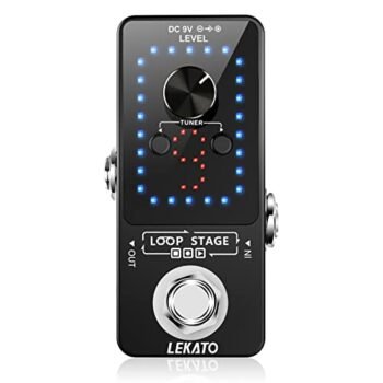 LEKATO Guitar Effect Pedal Guitar Looper Pedal Tuner Pedal Function Looper 9 Loops 40 Minutes Record Time for Electric Guitar Bass