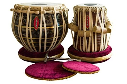 MAHARAJA Tabla Drum Set - Buy 3KG Black Brass Bayan, Finest Dayan, Hammer, Cushions & Cover (PDI-EA)
