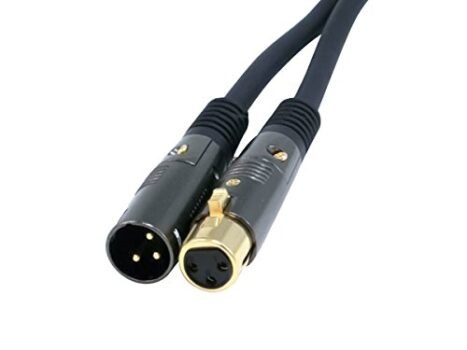 Monoprice Premier Series XLR Male to XLR Female - 1.5ft - Black - Gold Plated | 16AWG Copper Wire Conductors [Microphone & Interconnect]