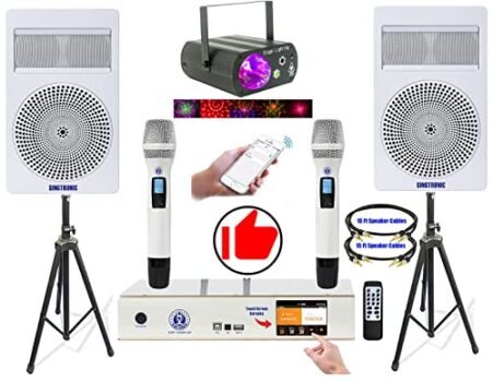 SINGTRONIC Professional 2000 WATTS Complete Karaoke System Package Free Unlimited YouTube Songs, Built in USB, Optical / Coax & Bluetooth FUNTION