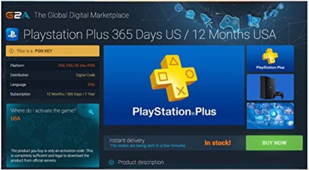 12 Month PlayStation Plus Membership Zone 3 - PS3/ PS4/ PS Vita [Digital Code]