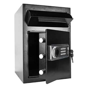 2.5 Cub Security Business Safe and Lock Box with Digital Keypad,Drop Slot Safes with Front Load Drop Box for Money and Mail,Business