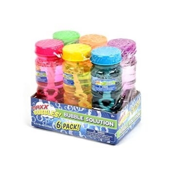 6 Pack Bubble Solution – 4oz Bubble Blower Bottles with 6-Hole Wand | Bottle of Bubble Solution for Kids | Birthday Party Favor Toy - Maxx Bubbles