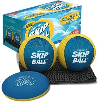 Activ Life Skip Ball, 2 Pack (Cyan), Water Skipping Ball, Skip Balls for Swimming Pools, Pool Ball and Pool Toy for Kids, Easter Basket Stuffer Gift for Kids