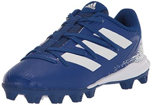 adidas Boy's Afterburner 8 MD Baseball Shoe, Team Royal Blue/White/White, 1 Little Kid