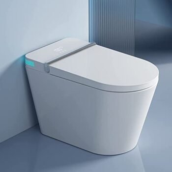 ARRISEA Modern Smart One Piece Toilets, Foot Sensing Bidet Seat Combo with Auto Flush,Instant Heated Water & Warm Elongated Seat, Built-in Water tank Toilet with Dual Flush modes, LED Night Light