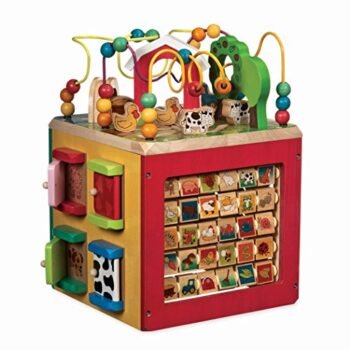 Battat – Wooden Activity Cube – Discover Farm Animals Activity Center for Kids 1 year +, Standard