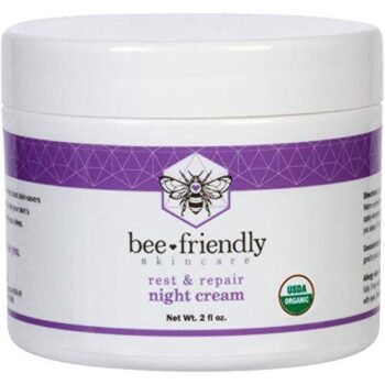 BeeFriendly Best Night Cream Natural USDA Certified Organic Night Cream, Anti Wrinkle, Anti Aging, Deep Hydrating & Moisturizing Night Time Eye, Face, Neck & Decollete Cream for Men and Women 2 oz