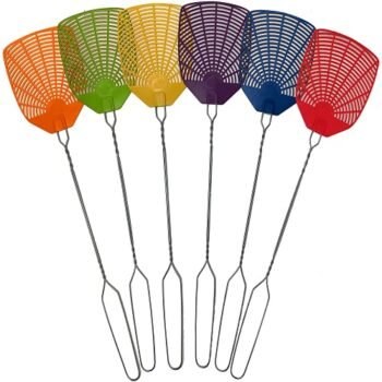 Bug & Fly Swatter – Braided Metal handle 6 Pack Fly Swatters – Indoor / Outdoor – flyswatter