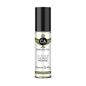 CA Perfume Impression of Yves S. Lauren La Nuit Homme For Men Replica Fragrance Body Oil Dupes Alcohol-Free Essential Aromatherapy Sample Travel Size Concentrated Long Lasting Roll-On 0.3 Fl Oz/10ml