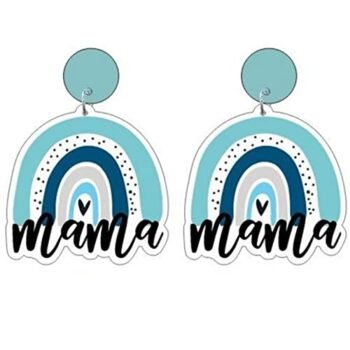 Colorful Mother's Day MAMA MOM Letter Dangle Earrings Dainty MAMA Resin Acrylic Earrings for Women Girls Jewelry(E)