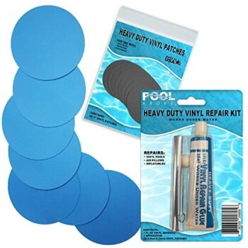 Heavy Duty Vinyl Repair Patch Kit for Above-Ground Pool Liner Repair; Glue and Patch Inflatables; Boat; Raft; Kayak; Air Beds; Inflatable Mattress Repair (Light Blue)