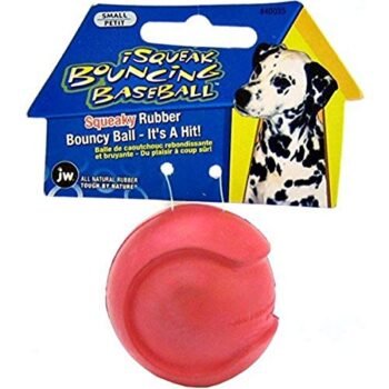 JW Pet Company iSqueak Bouncin' Baseball Dog Toy, Large (Colors Vary), multi (40037)