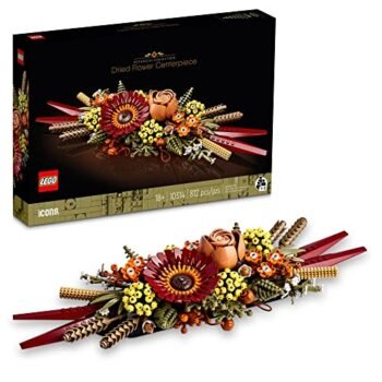 LEGO Icons Dried Flower Centerpiece 10314, Botanical Collection Crafts Set for Adults, Artificial Flowers with Rose and Gerbera, Table or Wall Decoration, Unique Home Décor Gift