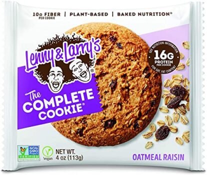 Lenny & Larry's The Complete Cookie, Oatmeal Raisin, 16g Plant Protein, Vegan, Non-GMO, 4 Ounce (Pack of 12)