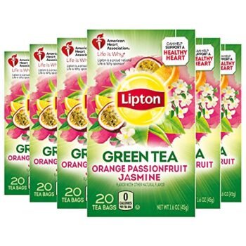 Lipton Green Tea Bags, Blended With Orange, Passionfruit And Jasmine, 20 Ct (6Pk)